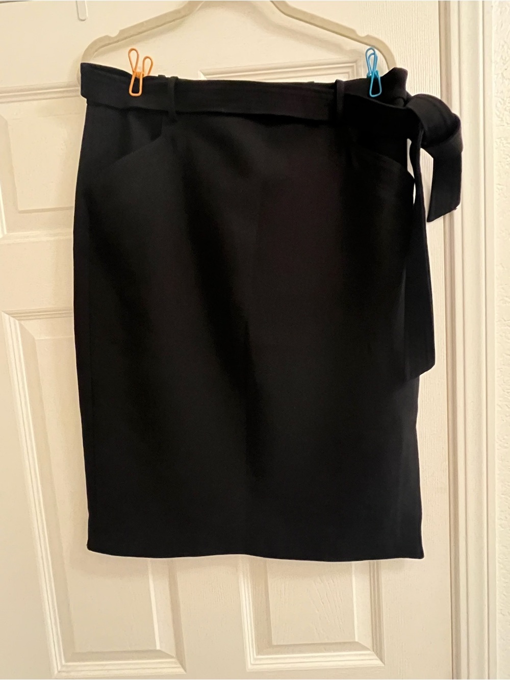 Banana Republic Black Tie-Waist Pencil Skirt